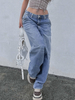 GILIPUR Niedrig taillierte, trendige Street Vintage-Jeans mit weitem Bein