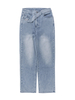 GILIPUR Damen-Jeans im Vintage-Stil mit hoher Taille, weitem Bein, geradem Bein und asymmetrischem Bund MH743