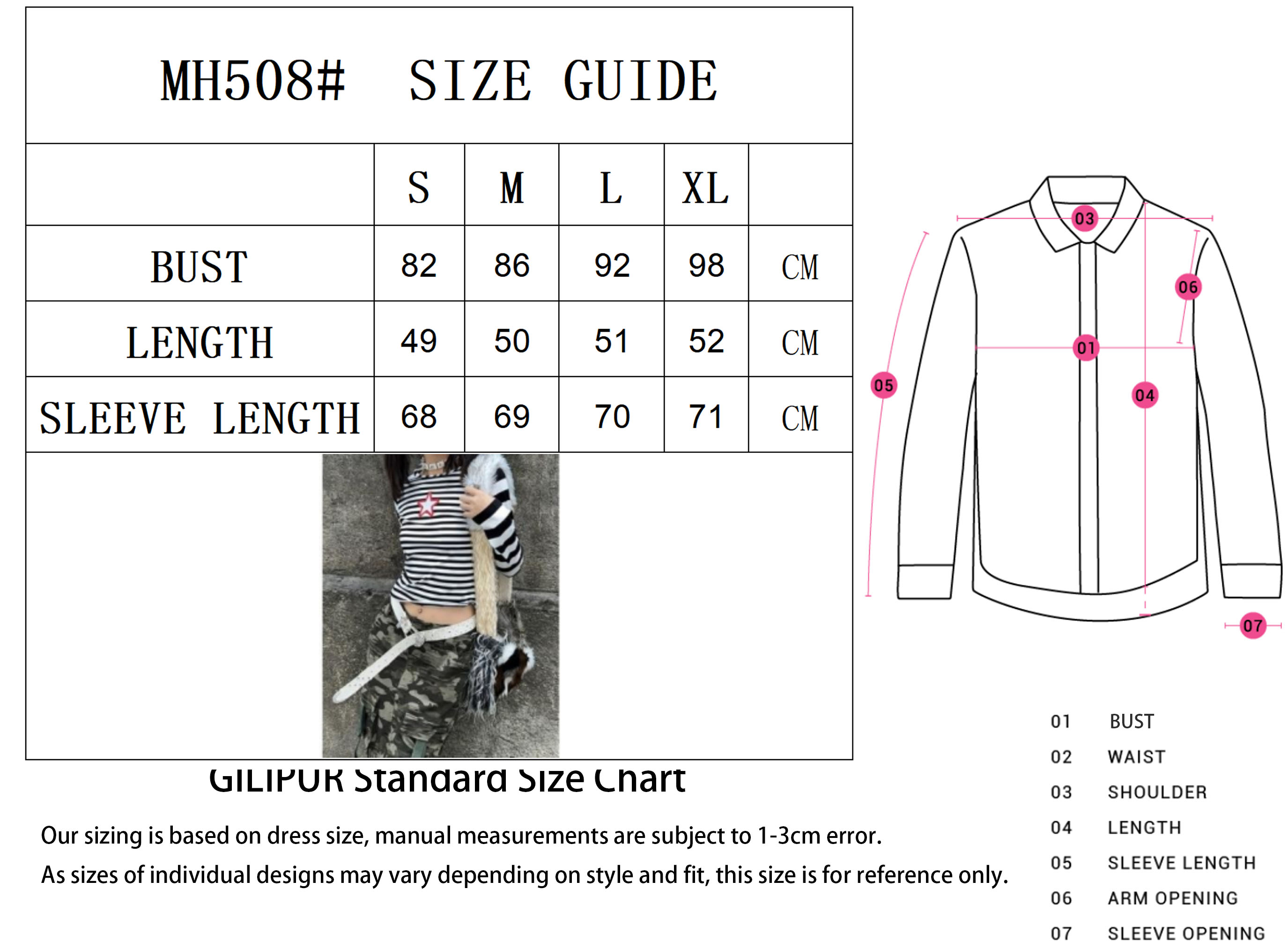 上衣SIZE GUIDE 拷贝