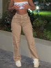 GILIPUR Vintage-Cargohose mit mehreren Taschen, hoher Taille und geradem Bein für Damen LM102