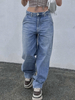 GILIPUR Niedrig taillierte, trendige Street Vintage-Jeans mit weitem Bein