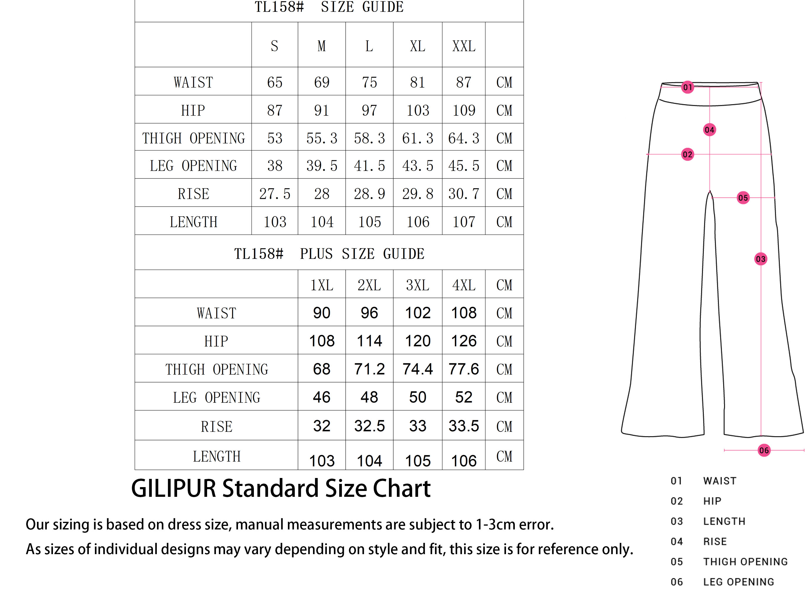 长裤SIZE GUIDE 拷贝