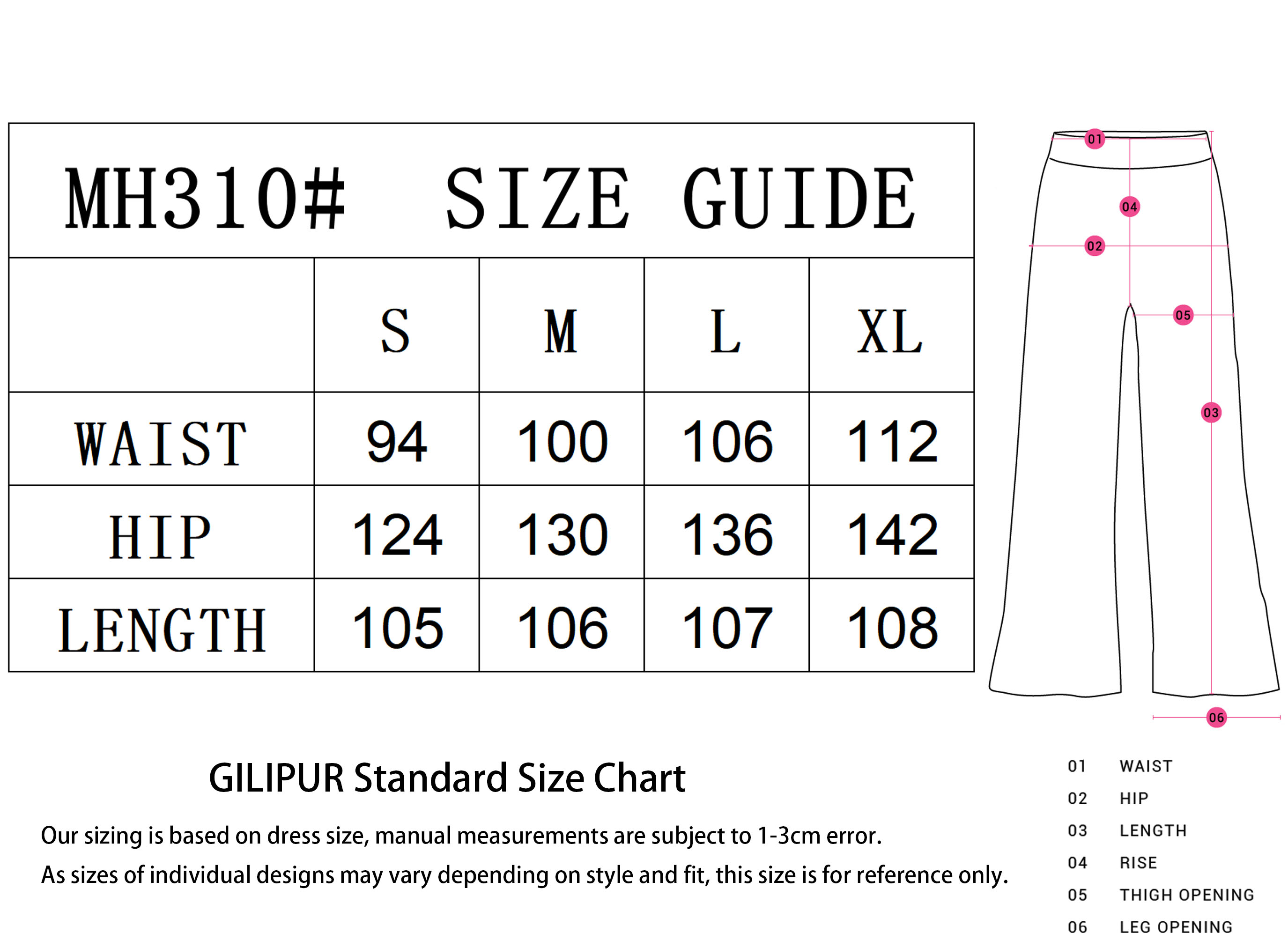 长裤SIZE GUIDE 拷贝