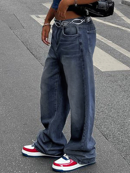GlLIPUR Street Metal Vintage Style Denim Hose Jeans