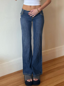 GILIPUR Jeans-Schlaghose mit hohem Bund und Vintage-Stil TL0468