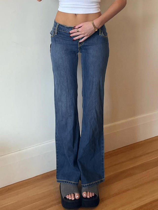 GILIPUR Jeans-Schlaghose mit hohem Bund und Vintage-Stil TL0468